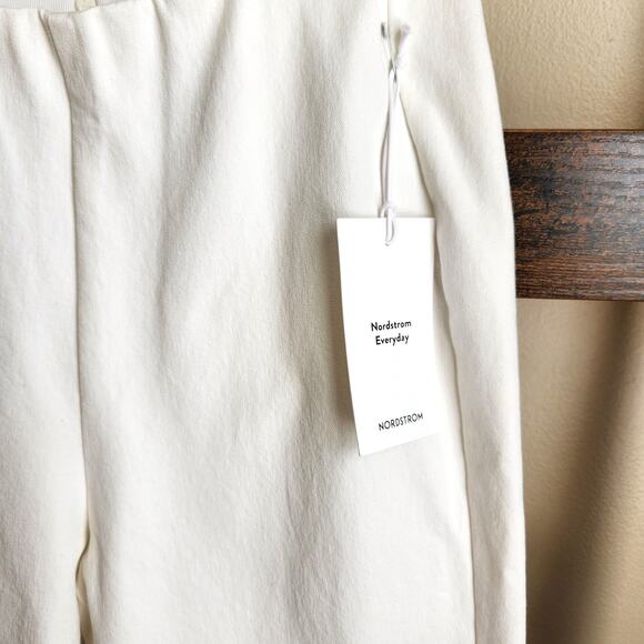 Nordstrom Women Ivory Stretchy Cotton Casual Pants Summer Ankle Slacks Size 2 - Picture 2 of 4
